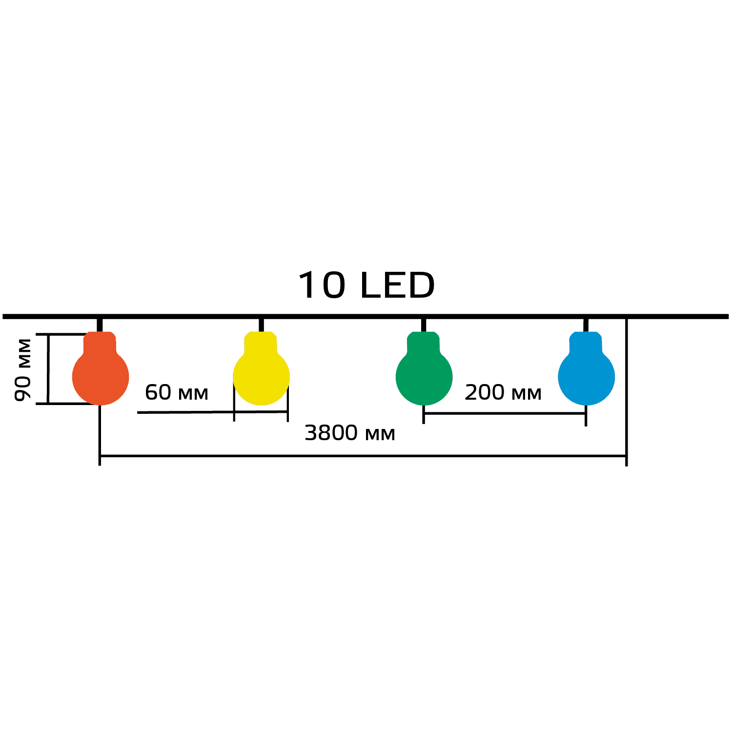 Gauss Гирлянда садовая на солнечной батарее 10 LED ламп Большие Шары, мультицвет Solar, 1/12 GS035 — миниатюра 3