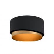 Eglo 39924 Потолочный светильник MANDERLINE, 1x40W, E27, H220, Ø450, сталь, черный/текстиль, черный, латунь