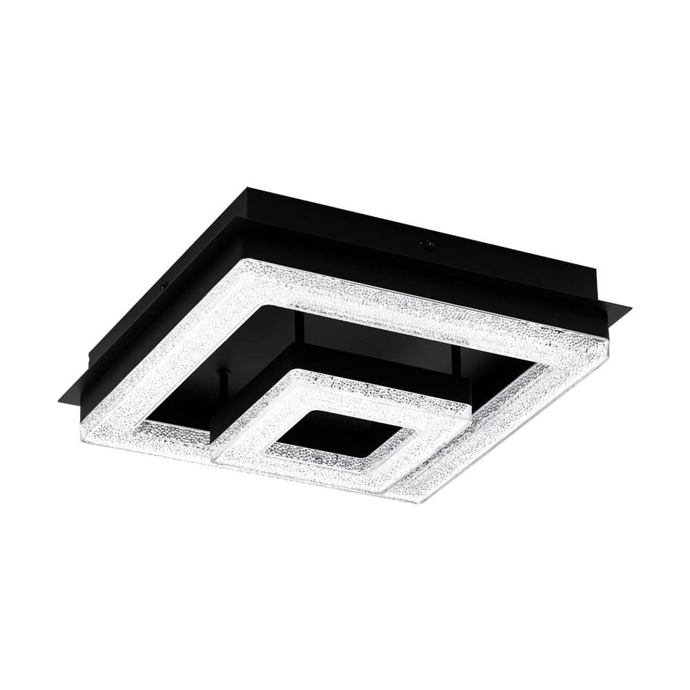 Eglo 99327 Светод. потол. светильник FRADELO 1, 12W (LED), 260х260, сталь, черный/пластик с кристал., чер