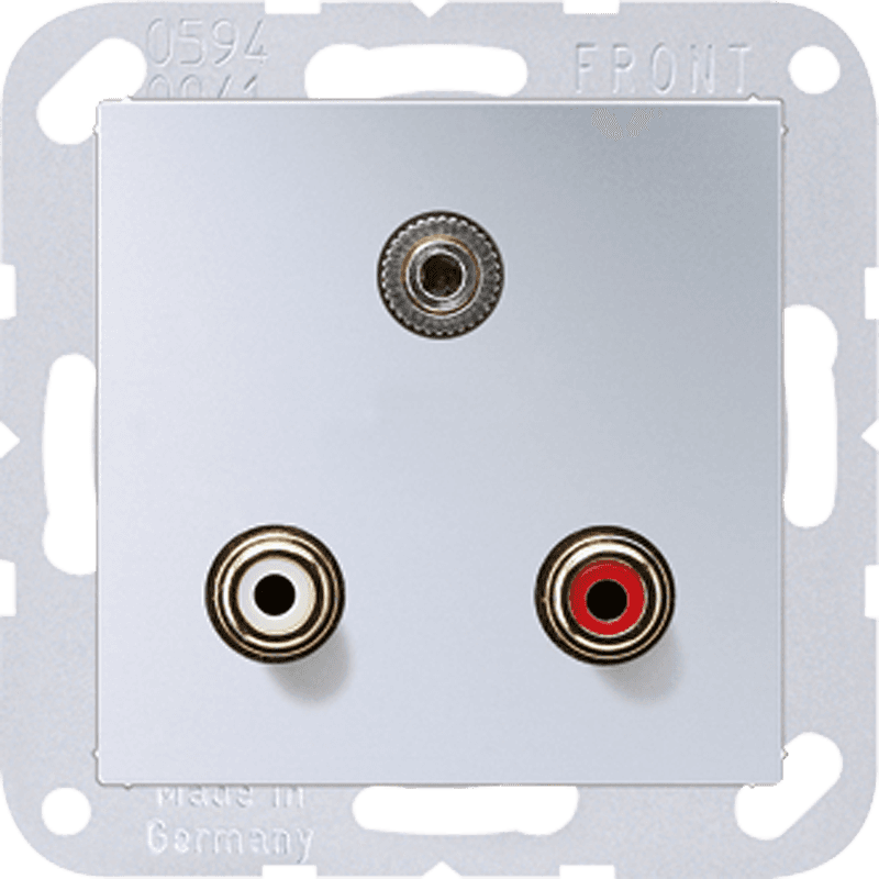 JUNG 2x Cinch Audio (RCA) / Stereo разъем (TRS 3.5 mm), алюминий MAA1011AL