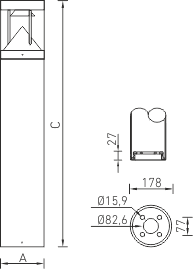 СТ TERES LED 30 black 3000K светильник — миниатюра 2