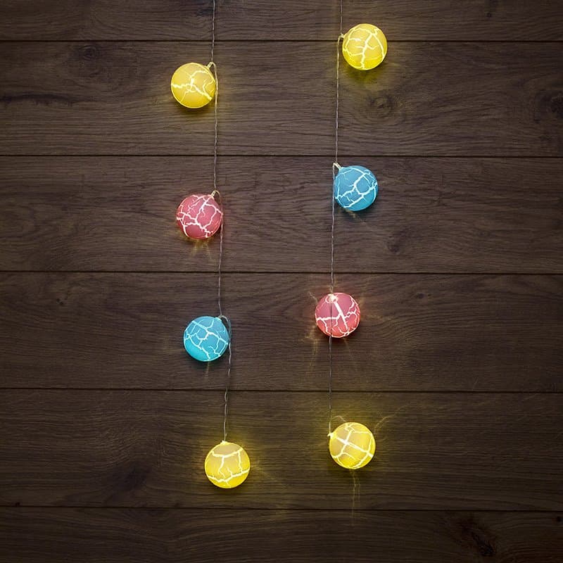 NEON-NIGHT Гирлянда светодиодная «Карамельки» 1.5 м, прозрачный ПВХ, 10 LED, теплый белый, питание 2 х АА (батарейки не в комплекте) 303-082