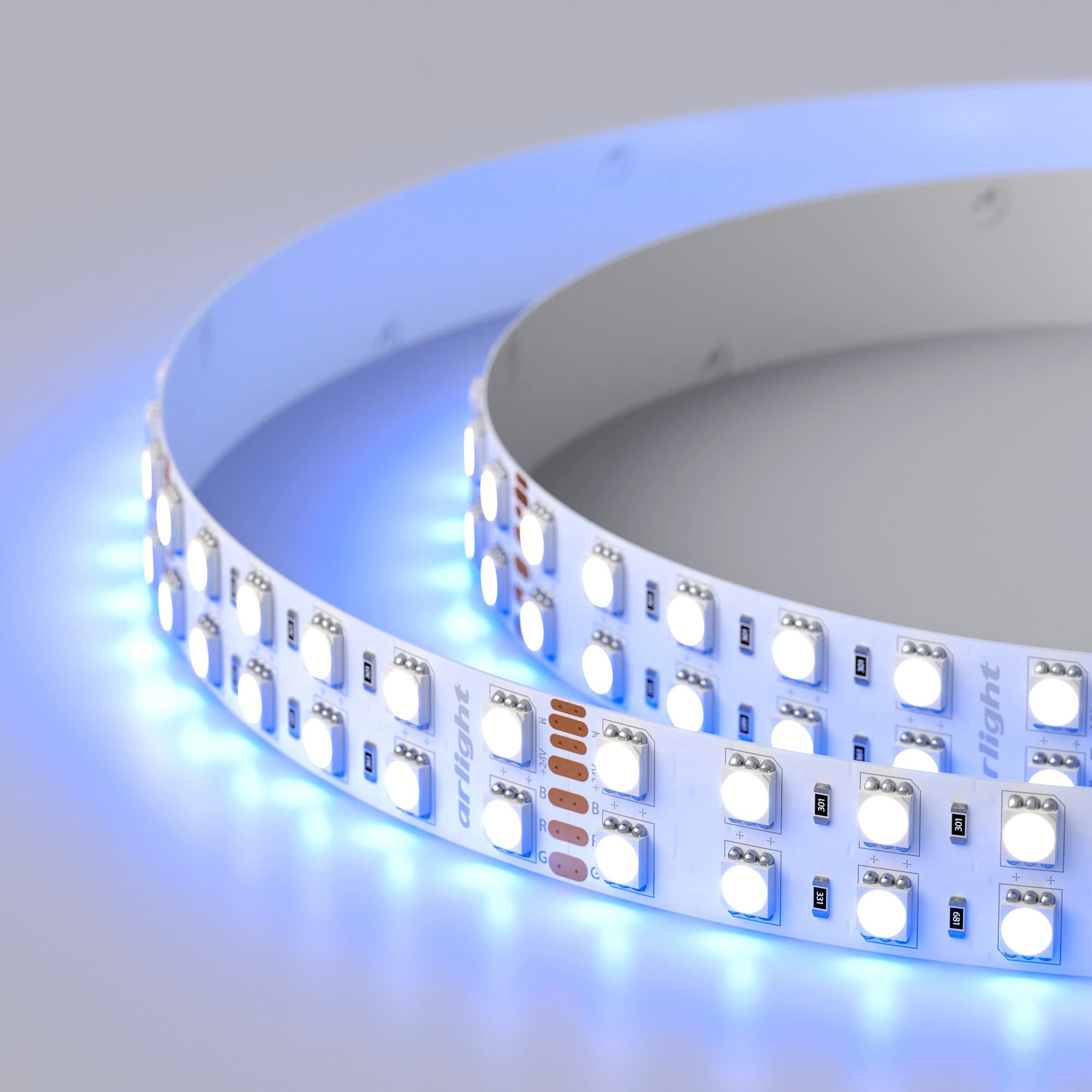 Arlight Светодиодная лента RT 2-5000 24V RGB-White 2x2 (5060, 720 LED, LUX) (32 Вт/м, IP20) 011823(1) — миниатюра 8