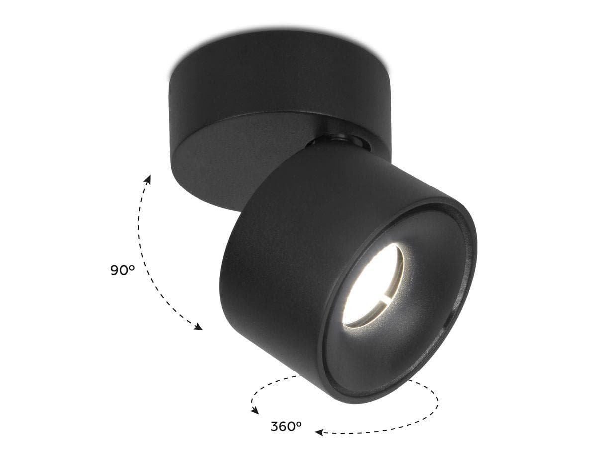 Ambrella Накладной поворотный светодиодный светильник TN269 SBK черный песок LED 4200K 7W D75*83 — миниатюра 2