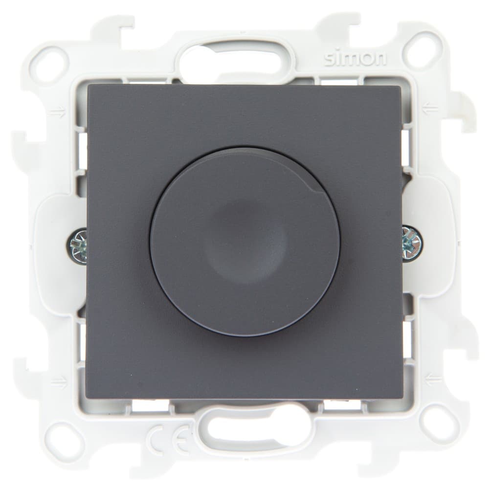 Simon 24 Графит Светорегулятор проходной, 40-450W 2410313-038 — миниатюра 1