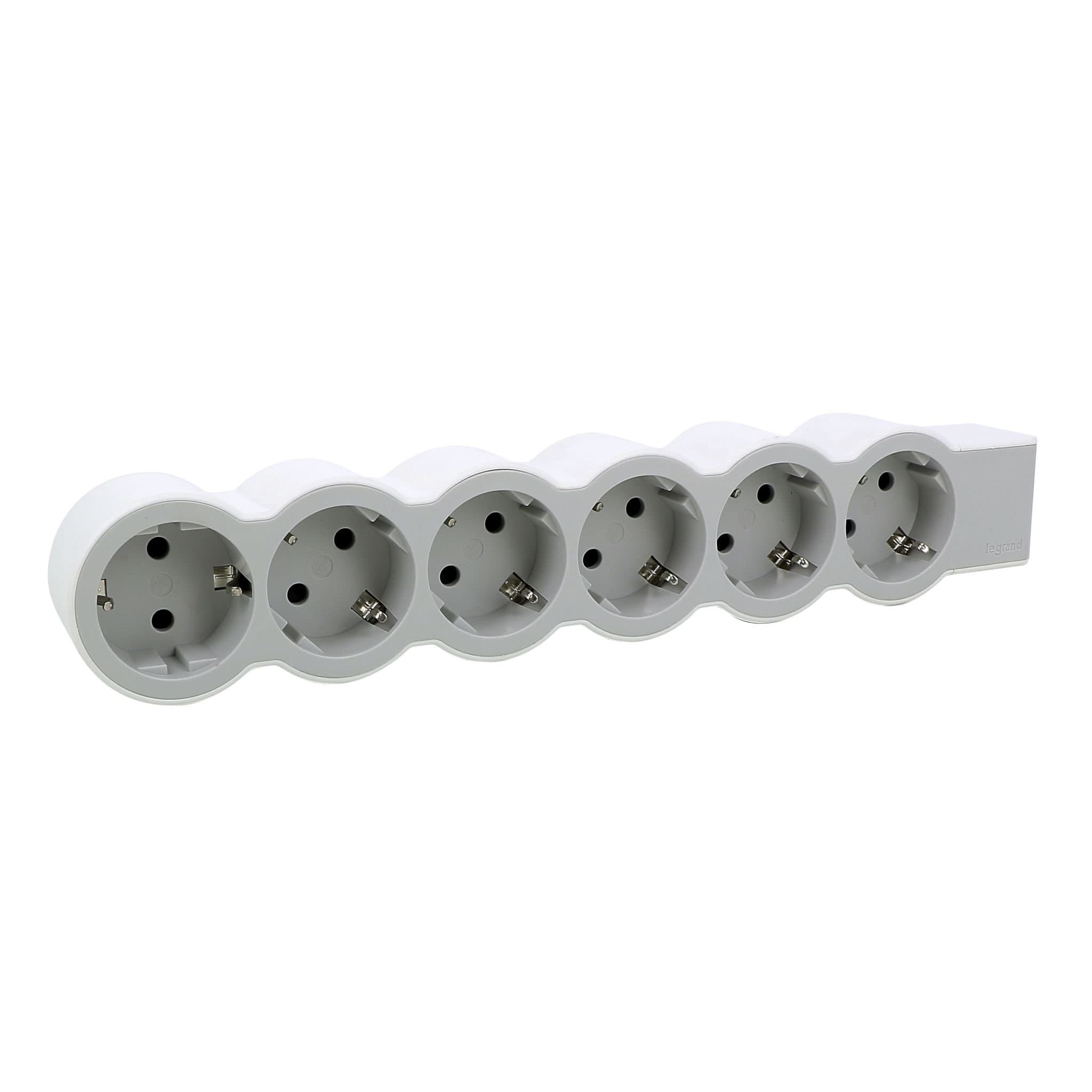 Legrand Revolution Стандарт Бело-серый Удлинитель 6x2К+З, без кабеля 694579 — миниатюра 4