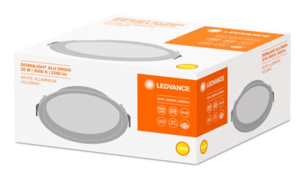 Ledvance Светильник светодиодный ДВО-25Вт 3000K 2250Лм IP44 бел DOWNLIGHT 4058075091498