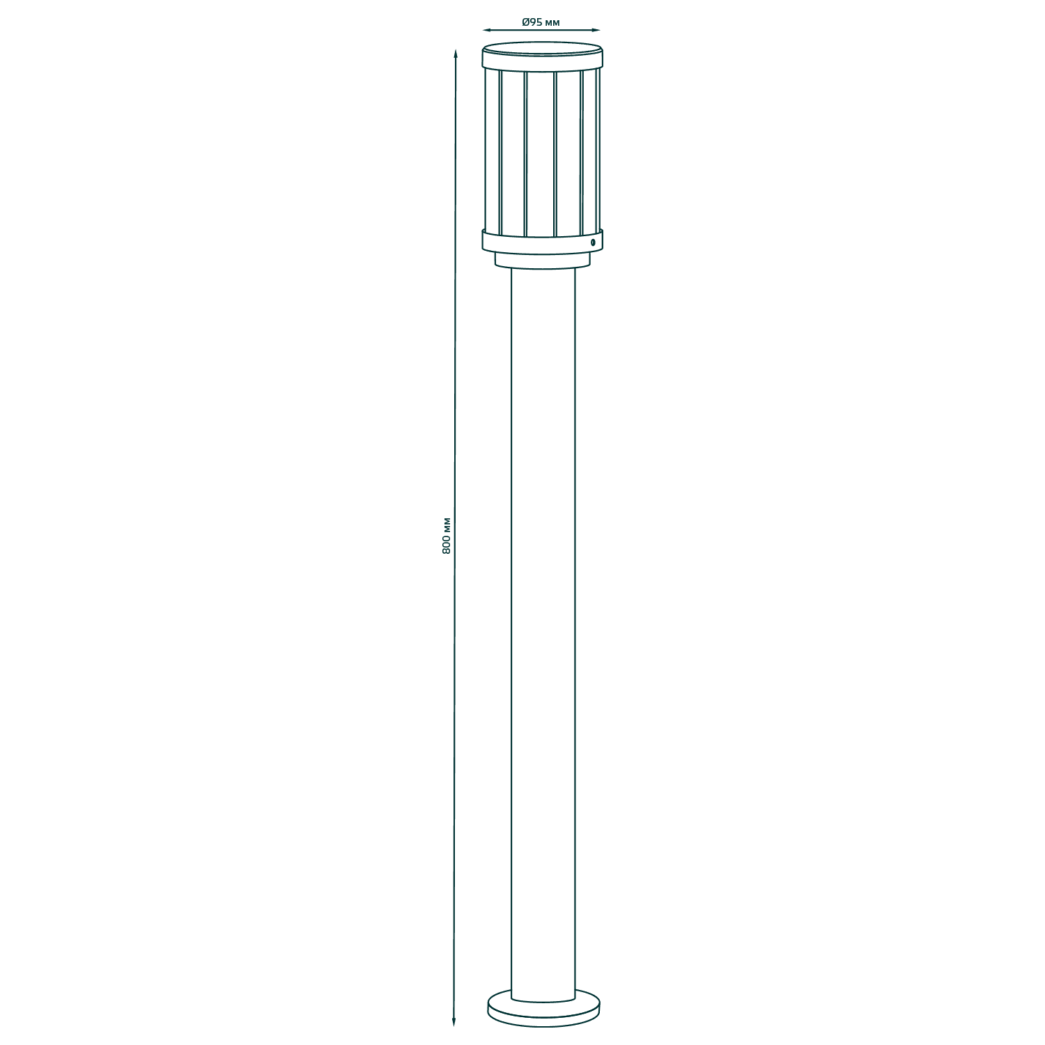 Gauss Светильник садово-парковый Vega столб 10.5*80cm, 170-240V / 50Hz, 1xE27, Max.60W, IP: 54, GD024 — миниатюра 6