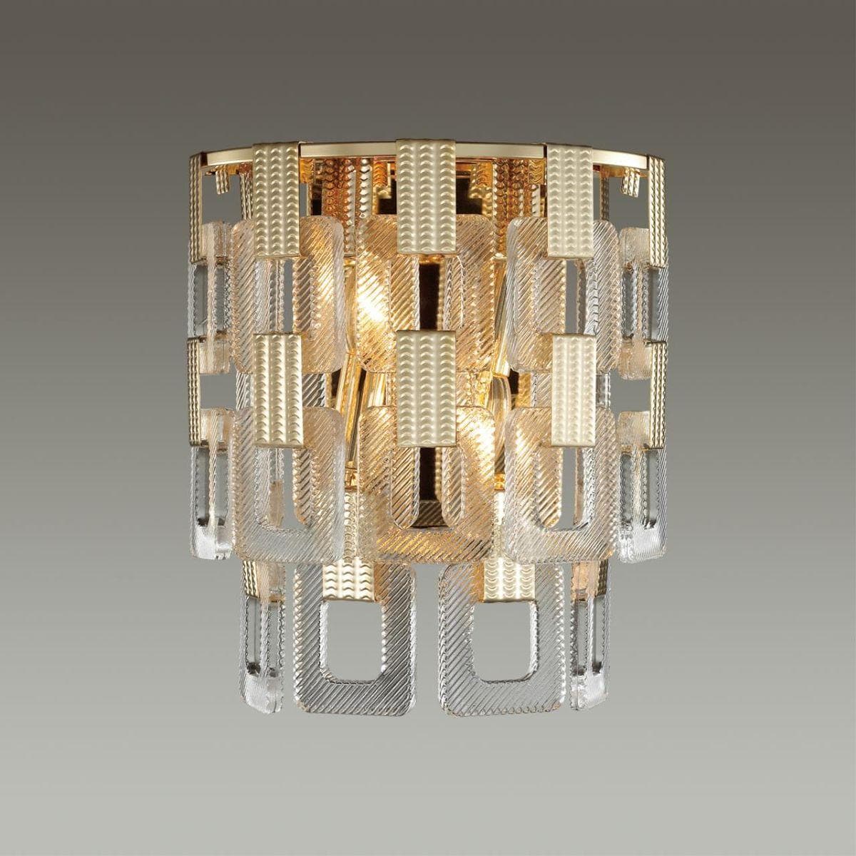 Odeon Light 4989/2W HALL ODL22 389 золотой/стекло Бра E14 2*40W BUCKLE — миниатюра 4