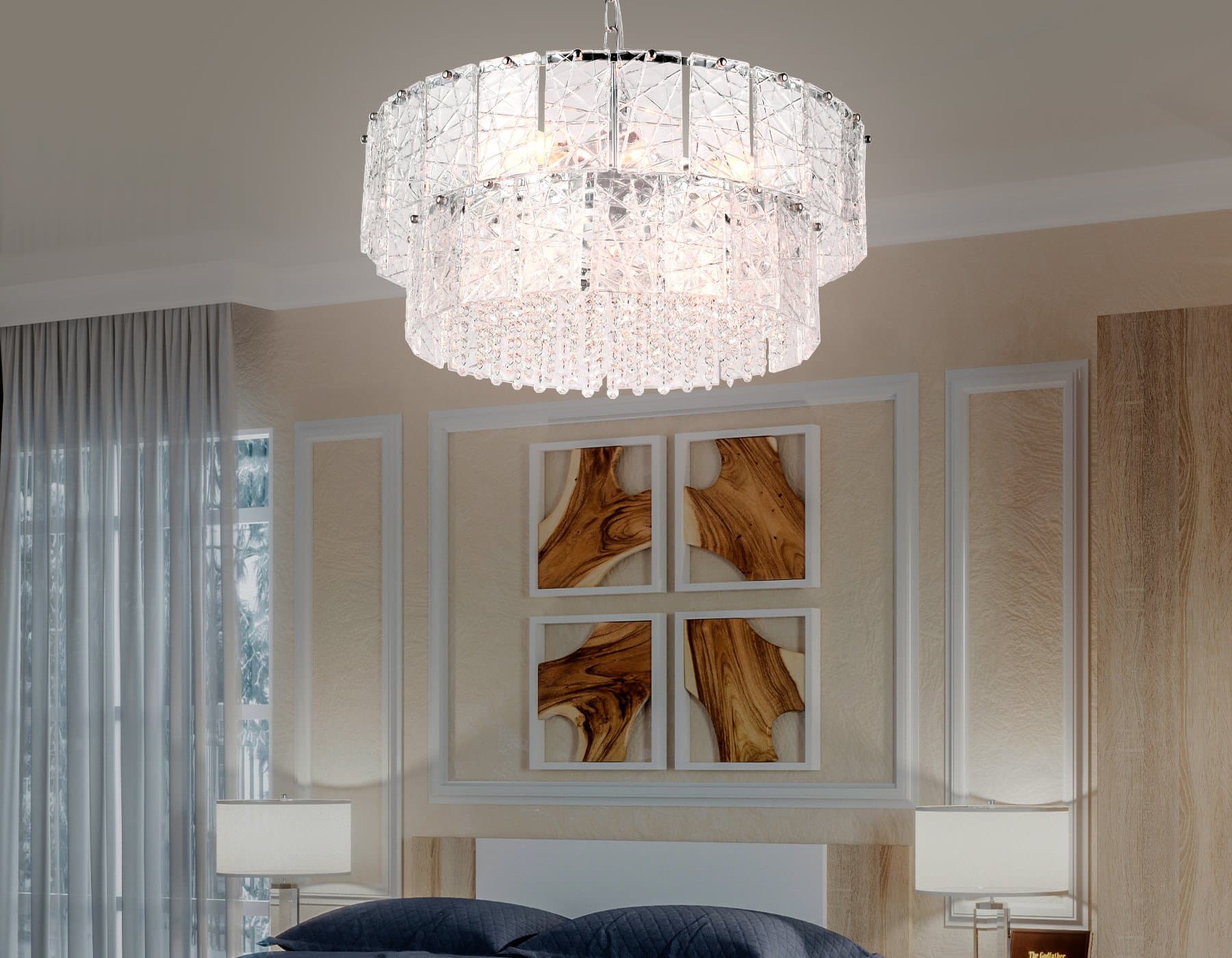 Ambrella Подвесная люстра TR5235/8 CH/CL хром/прозрачный E14/8 max 40W D600*950 — миниатюра 4