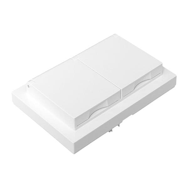 EKF Механизм розетки двойной, 16А, IP44, с заземлением, со шторками, с рамкой, с крышками, белый Эпика — миниатюра 16
