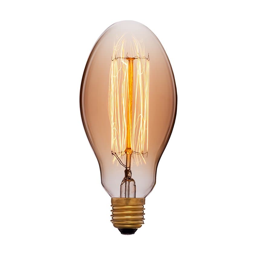SUN-LUMEN Лампа накаливания "ретро"  Прозрачная 60W 240V E27 (E75-F2) 053-419 — миниатюра 2