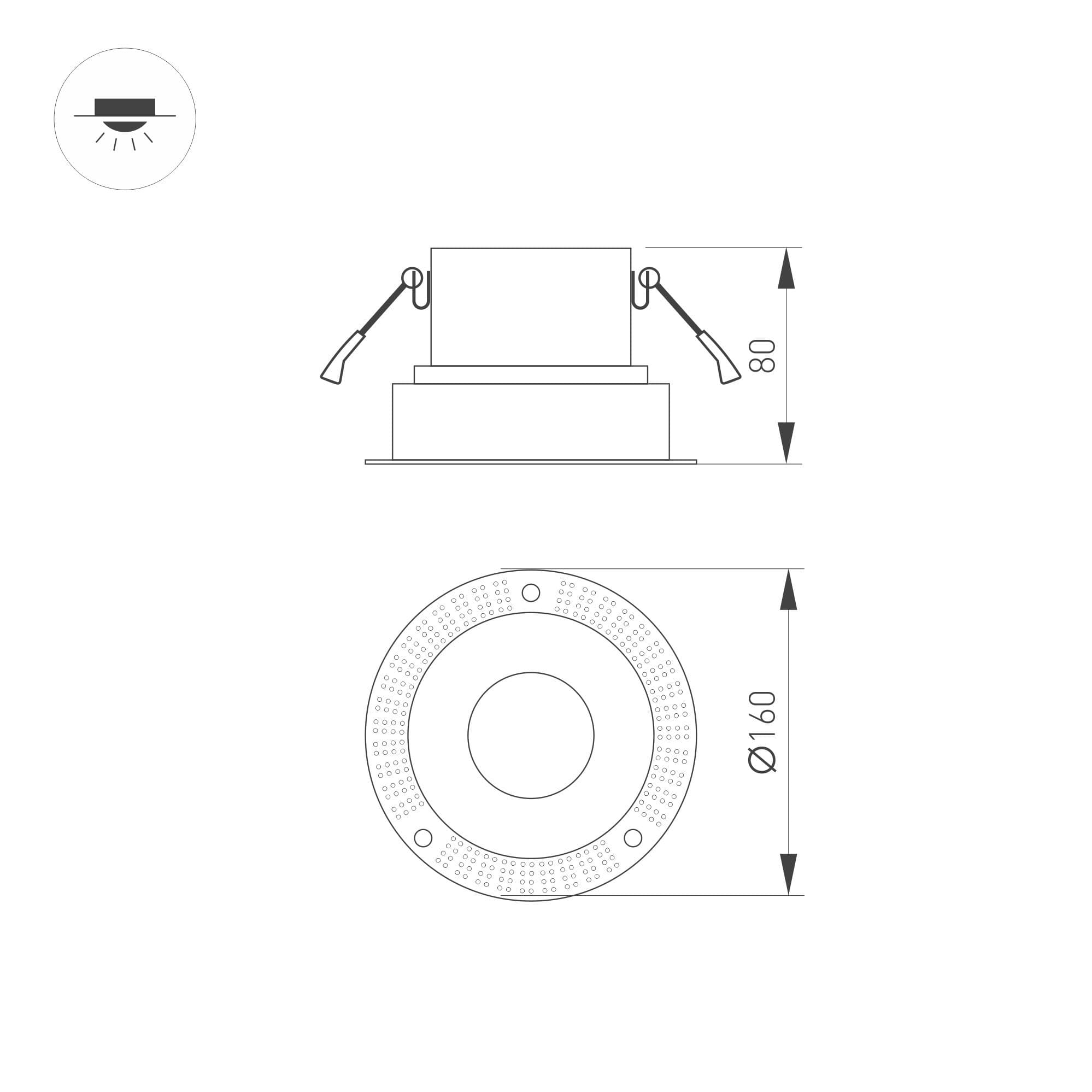 Arlight Корпус PLURIO-BASE-BUILT-TRIMLESS-R160 (WH, 1-2, 200mA) (IP20 Металл, 3 года) 030272 — миниатюра 4