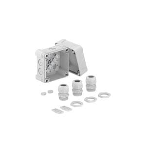OBO Bettermann Распределительная коробка X02, IP 67, 95х95х72 мм, с клеммой и 3-я кабельными вводами V-TEC 2005222 — миниатюра 2