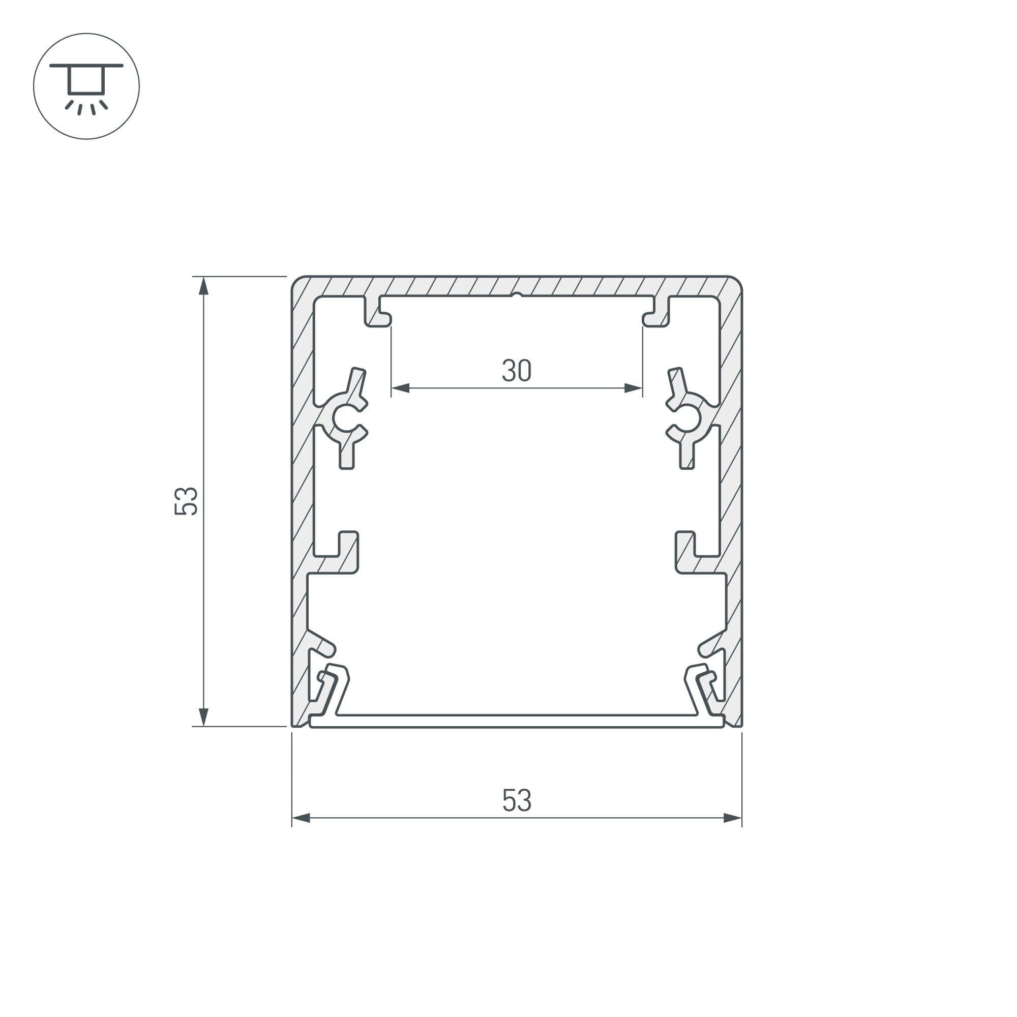Arlight Профиль TOP-LINIA53-2000 ANOD (Алюминий) 016989 — миниатюра 3