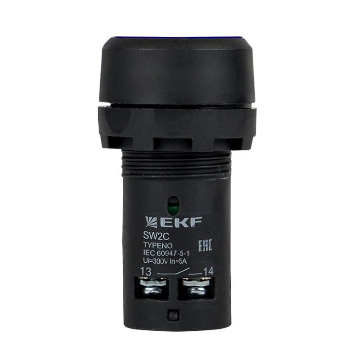 EKF PROxima Кнопка SW2C-11 возвратная синяя NO+NC — миниатюра 2