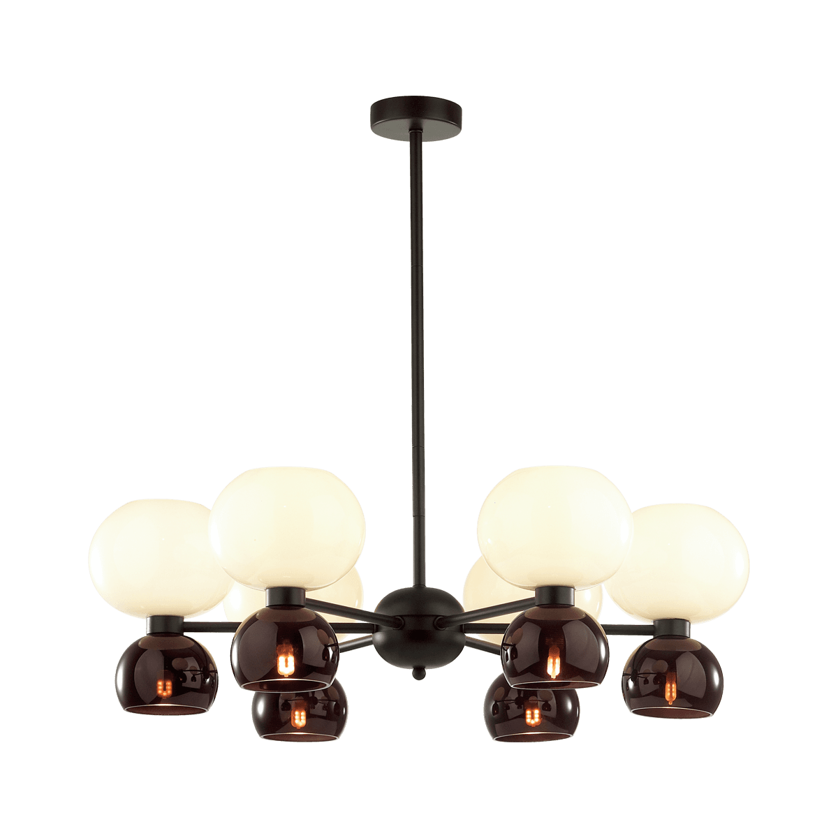 Odeon Light 4978/12 MODERN ODL22 321 черный/белый/бордовый/стекло Люстра E14/G9 6+6*40W CHANGI — миниатюра 2