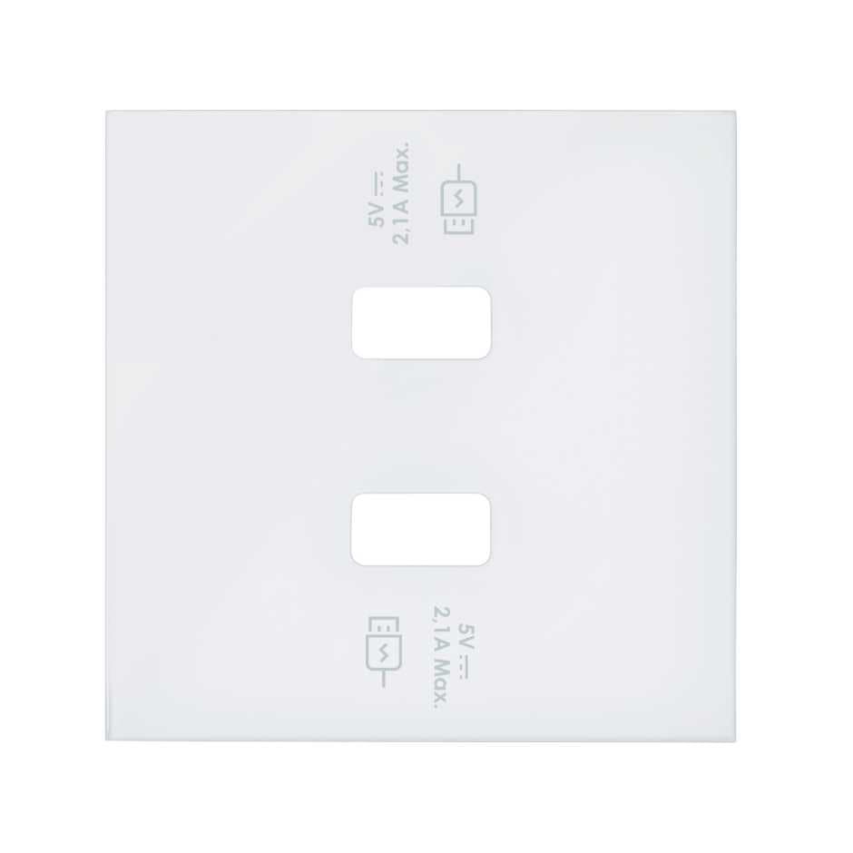 Simon 100 Белый матовый Накладка для 2-х зарядных устройств USB SmartCharge 10001196-230