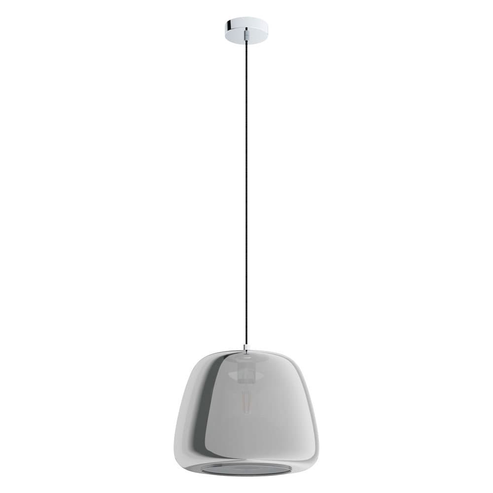 Eglo 39665 Подвес ALBARINO, 1x40W(E27), 350, сталь, хром/стекло, черный прозрачный