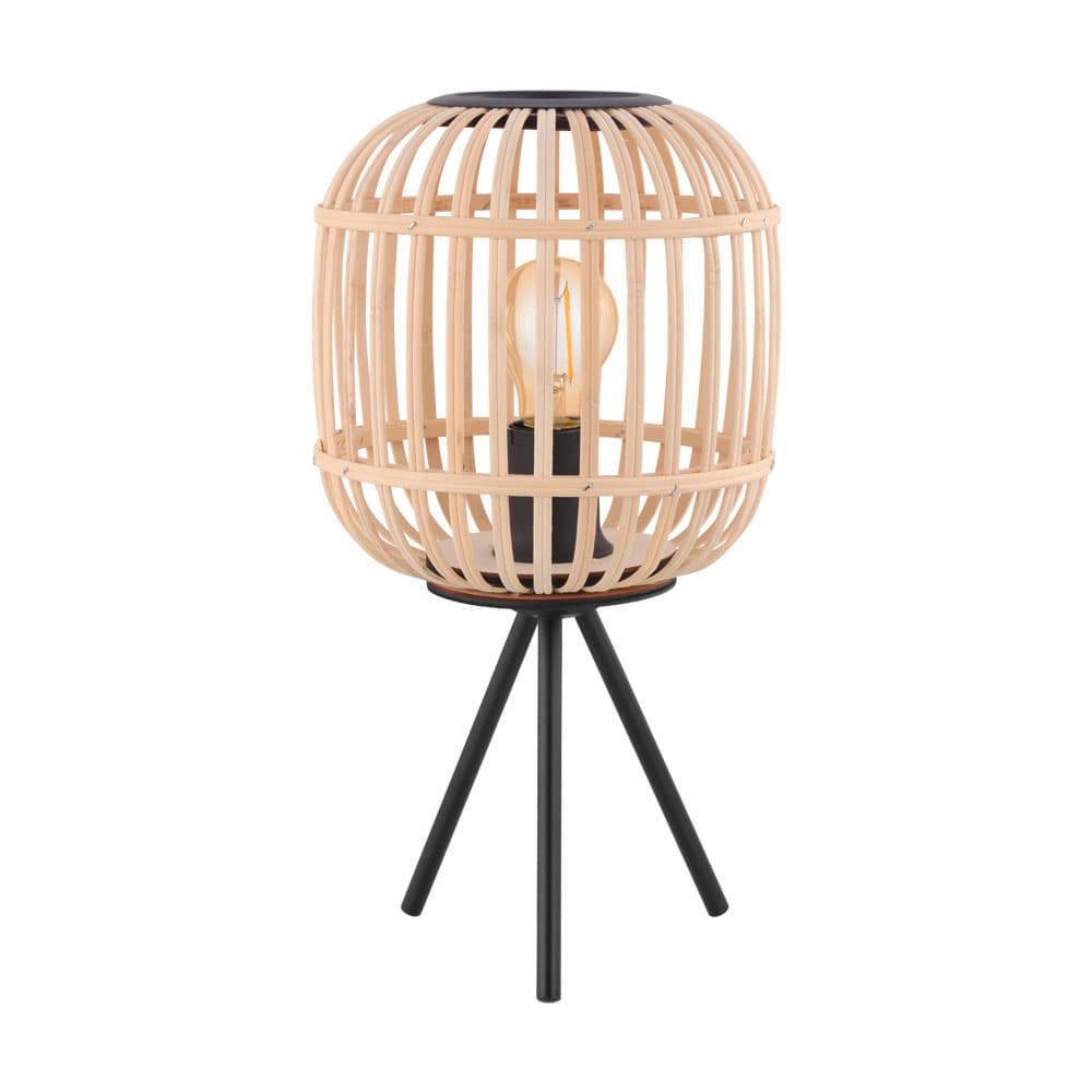Eglo 43218 Настольная лампа BORDESLEY, 1x28W (E27), 210, H400, сталь, черный/дерево, натуральный
