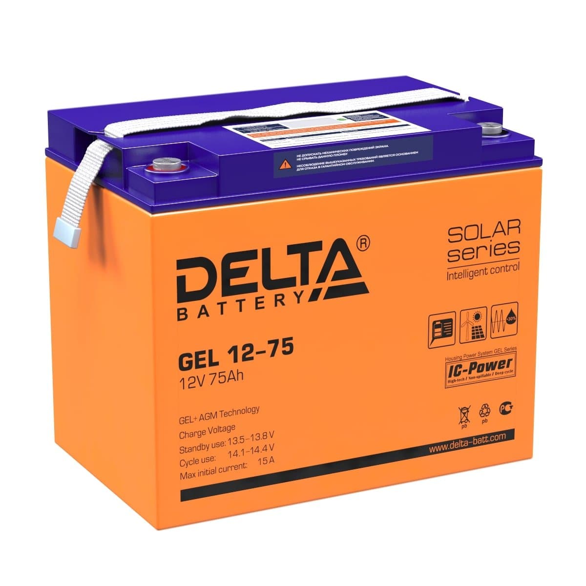 DELTA battery GEL 12-75 Аккумуляторная батарея