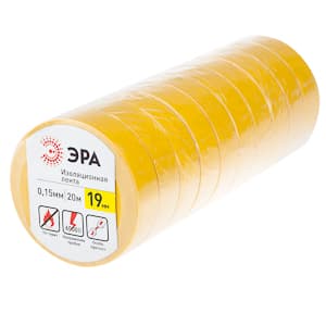 ЭРА 43621/43614 ПВХ-изолента 19мм*20м желтая — миниатюра 2