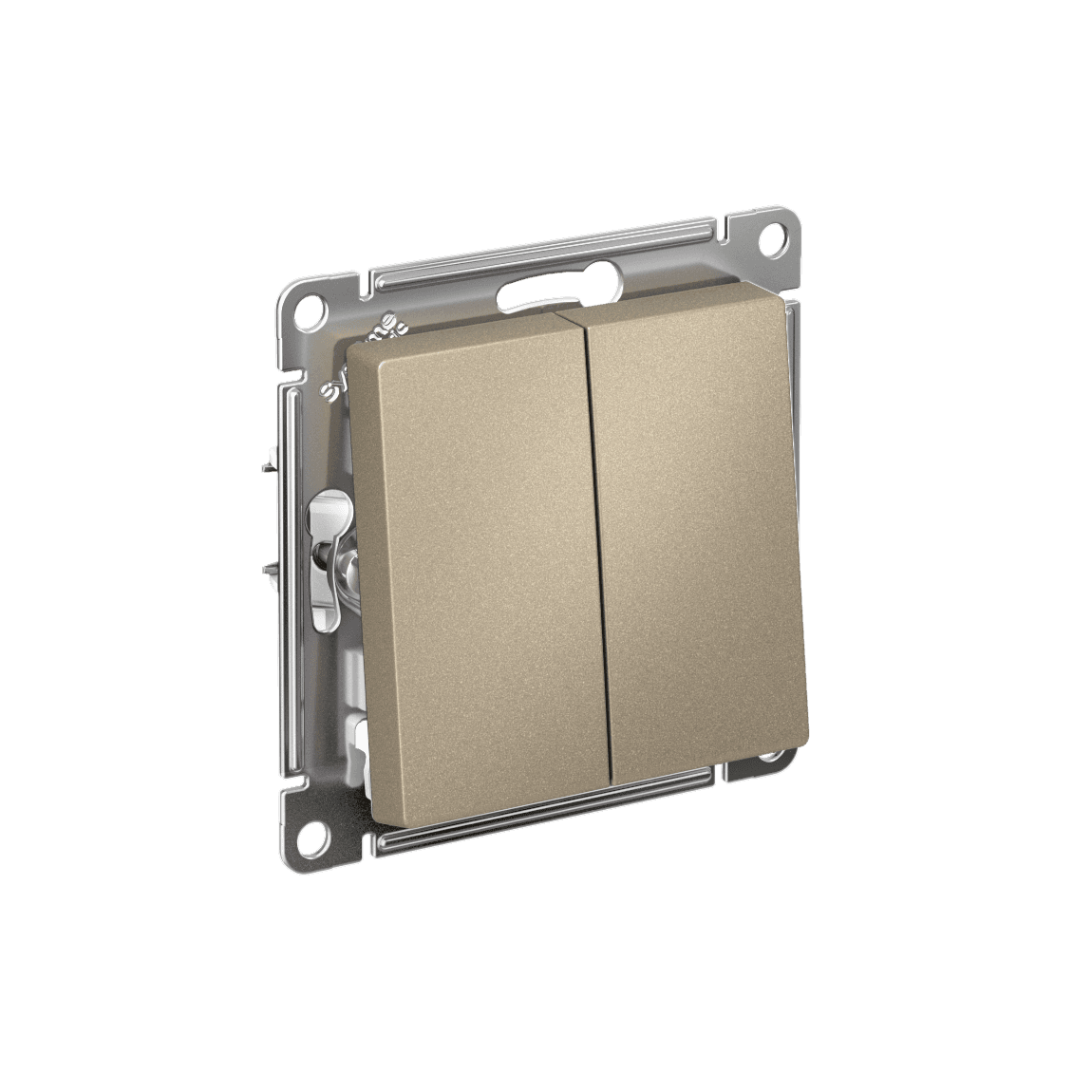 Systeme Electric AtlasDesign Шампань Выключатель 2-клавишный, сх.5, 10АХ, мех., быстрозажим. клем.