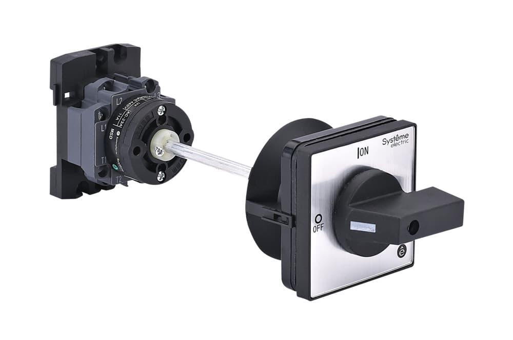 Systeme Electric Выключатель-разъединитель 4P 20A IP20 с чёрной выносной рукояткой на дин-рейке/плате