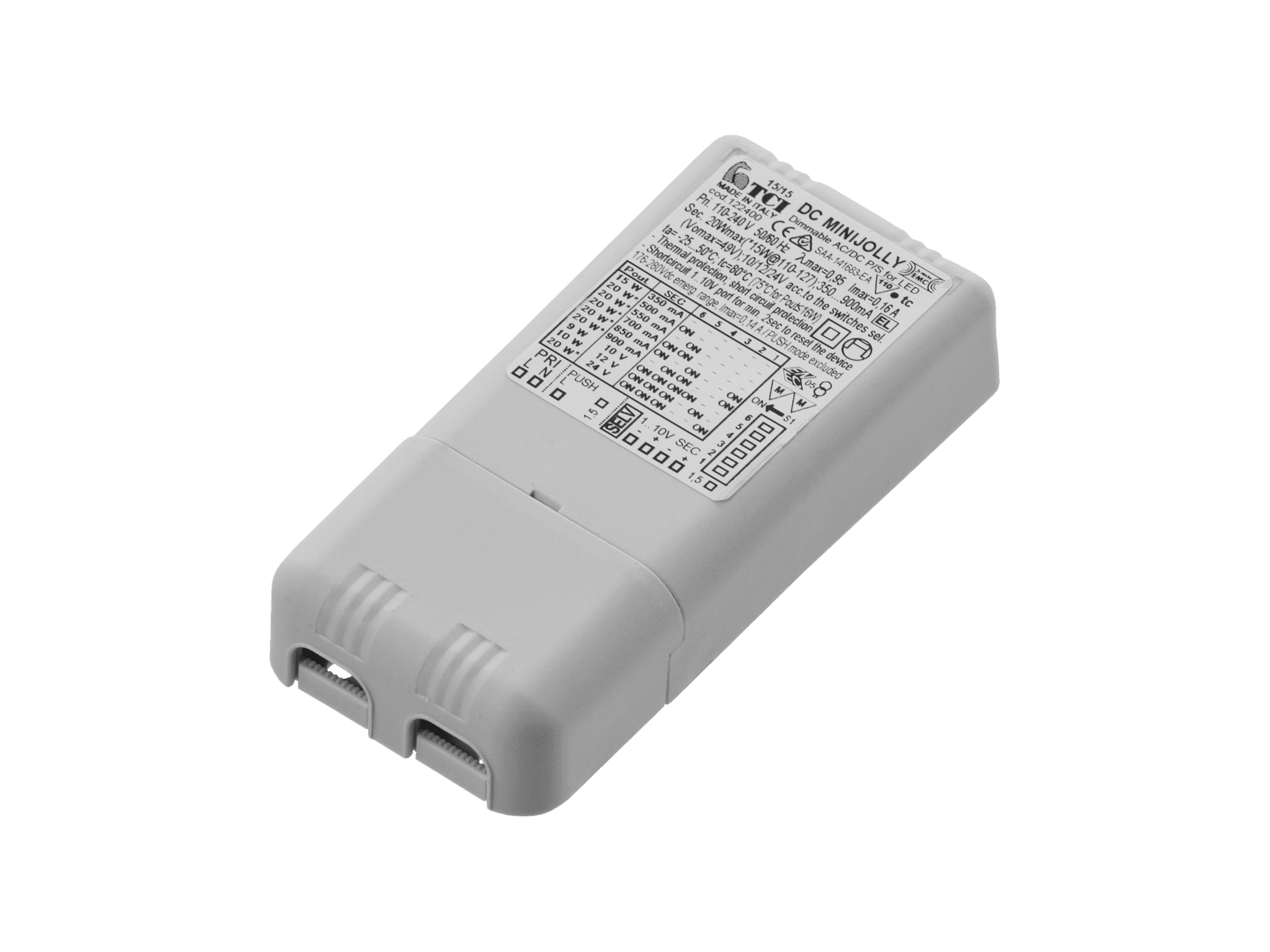 СТ Драйвер LED 20Вт-250мА/700мА-DALI (TCI DC MINI JOLLY DALI 123403) 4002000050 — миниатюра 2
