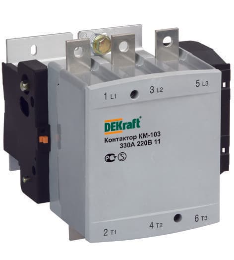 Dekraft Контактор 330А 220В АС3 1НО+1НЗ КМ-103