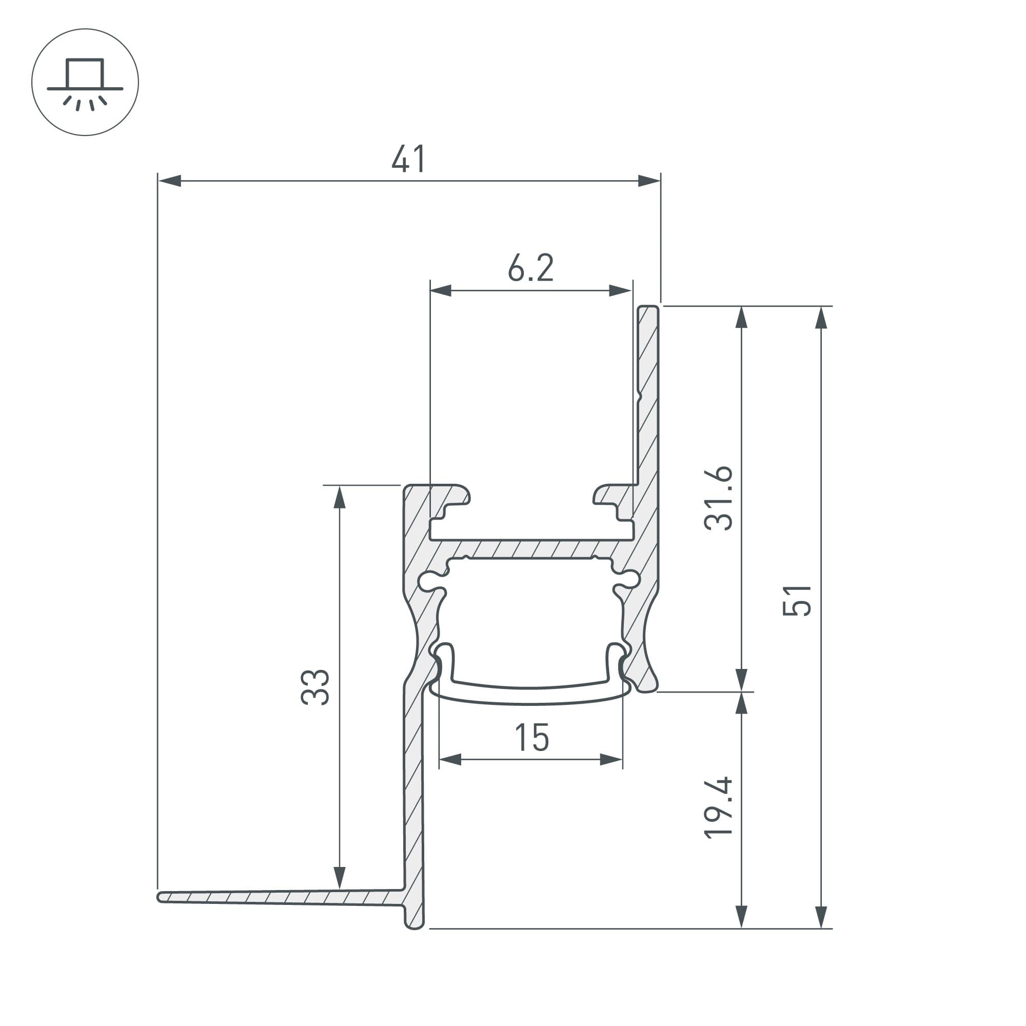 Arlight Профиль ARH-СEIL-S14-SHADOW-2000 WHITE (Алюминий) 038594 — миниатюра 3