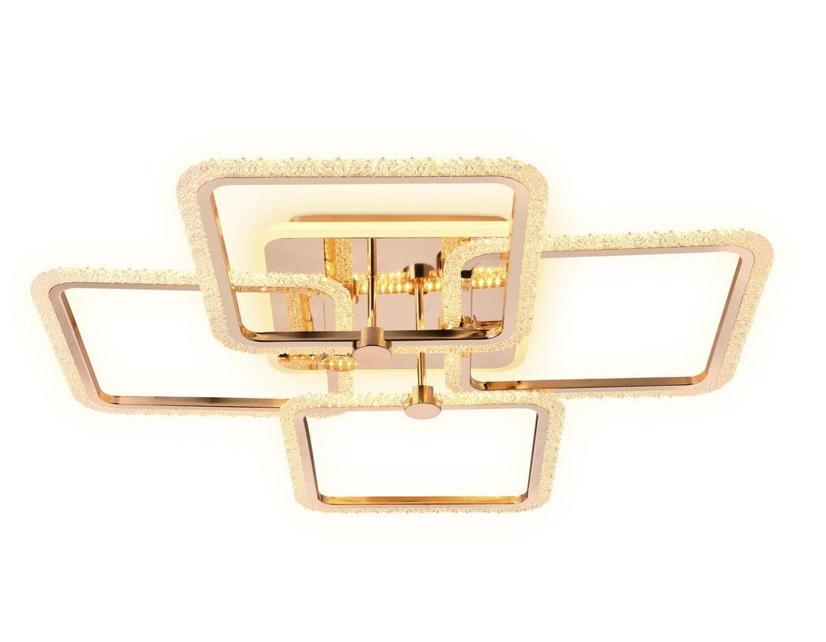 Ambrella Потолочный светодиодный светильник с пультом FA538/4 GD золото 148W 660*660*130 ПДУ РАДИО 2.4G) — миниатюра 2