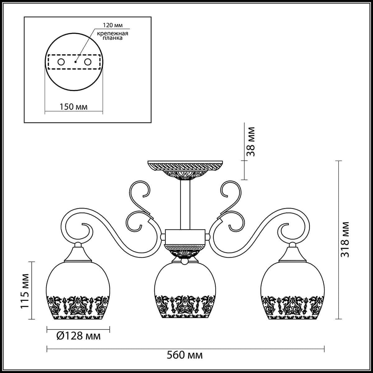 Lumion 3505/3C LN18 231 белый/зол.патина/золото Люстра потолочная E27 3*60W 220V BIANCOPA — миниатюра 3