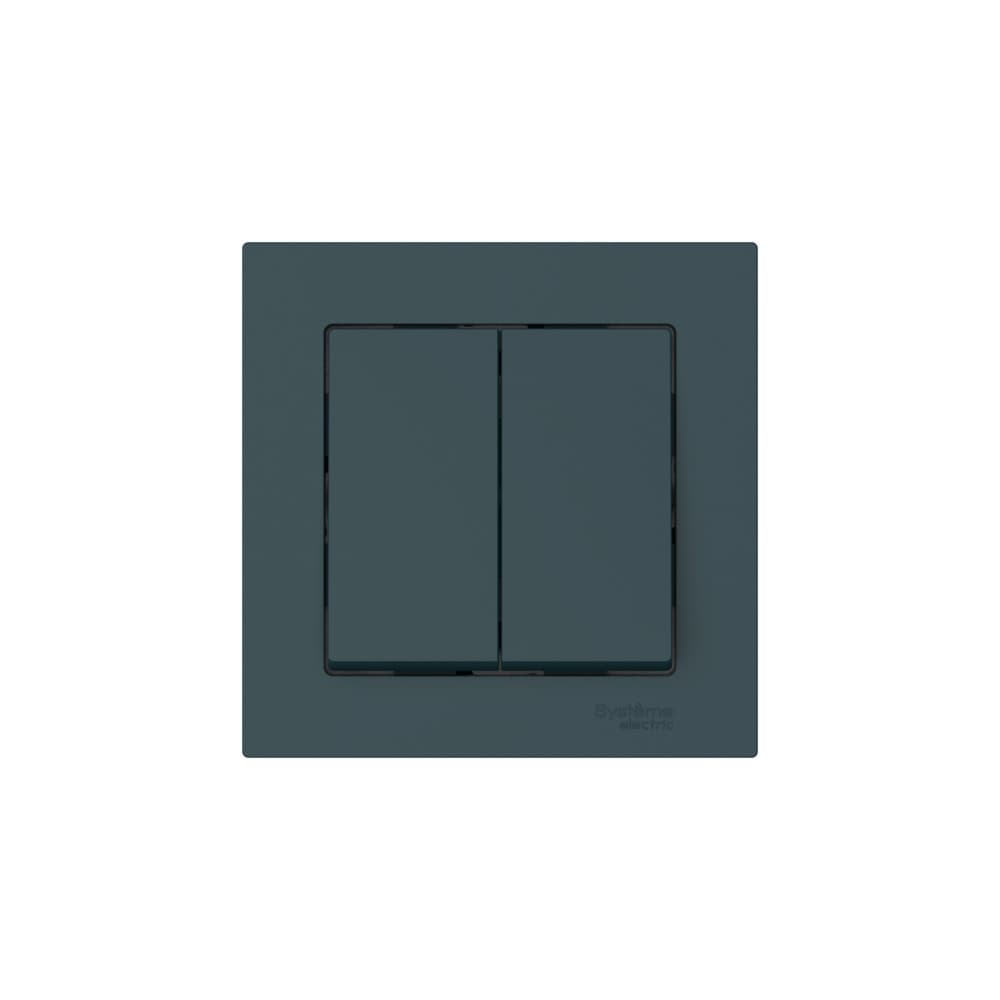 Systeme Electric AtlasDesign Изумруд Выключатель 2-клавишный, сх.6, 10АХ, в сборе, быстрозажим. клем. — миниатюра 3