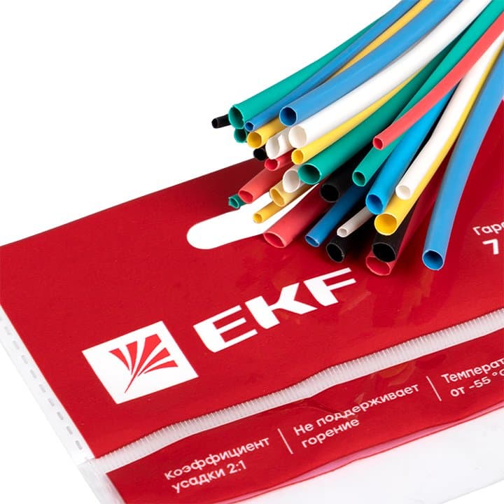 EKF PROxima Набор ТУТ нг: 6 цветов по 5шт. Разного диаметра (1/0,5; 1,5/0,75; 2/1; 2,5/1,25; 3/1,5) 100мм. — миниатюра 8