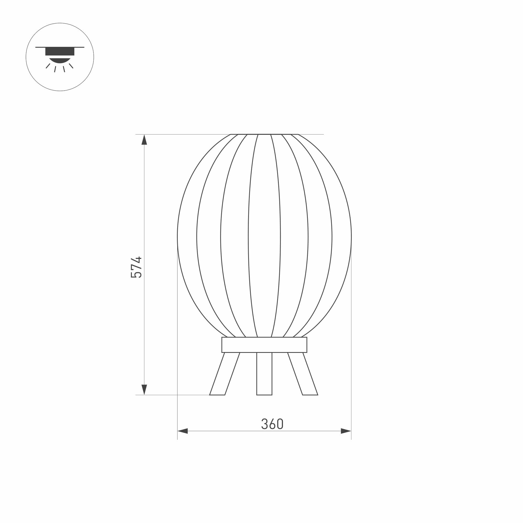 Arlight Светильник LGD-PEARL-BOLL-H574-12W Warm3000 (GR, 164 deg, 230V) (IP65 Металл, 3 года) 030005 — миниатюра 3