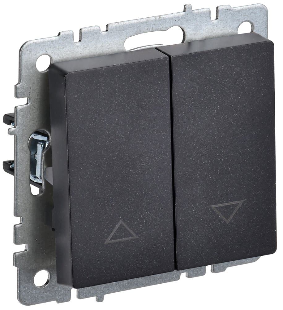 IEK BRITE BASE Черный Выключ. жалюзи 10А ВС10-1-5-БрЧ