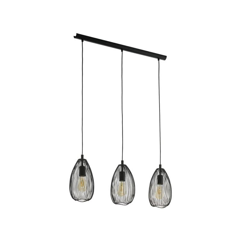 Eglo 49142 Подвес CLEVEDON, 3х60W (E27), L780, B170, H1100, сталь, черный