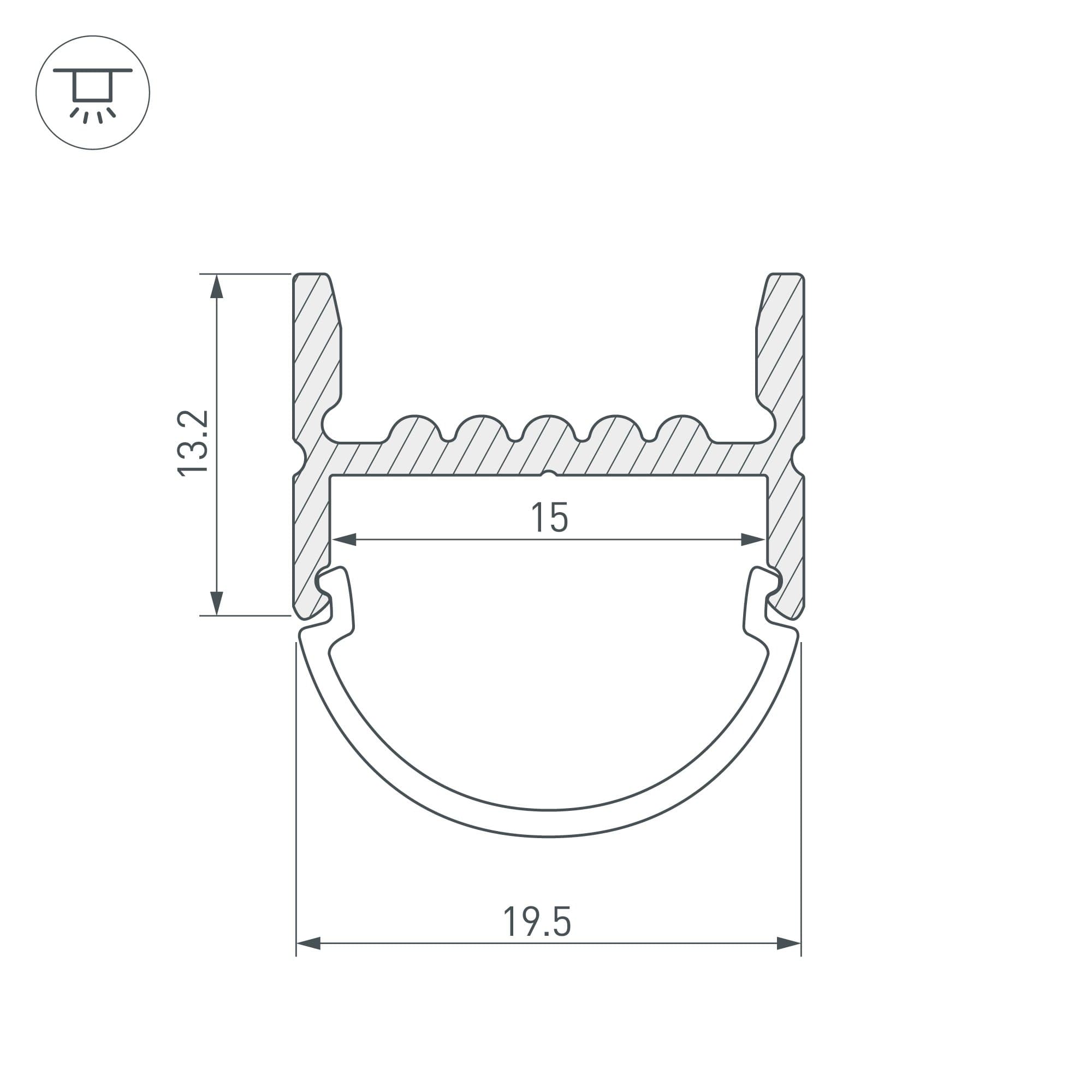 Arlight Профиль ARH-WIDE-H20-2000 ANOD (Алюминий) 018859 — миниатюра 3