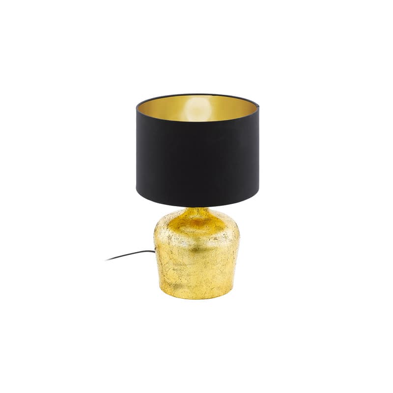 Eglo Лампа настольная MANALBA, 1х60W(E27), Ø250, H380, сталь, золотой/текстиль, черный, золотой 95386