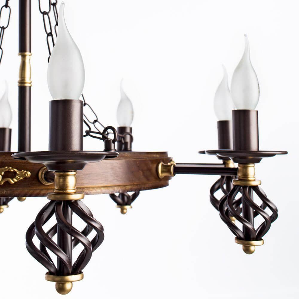 Arte Lamp Cartwheel Коричневая Люстра 60W E14 A4550LM-8CK — миниатюра 7