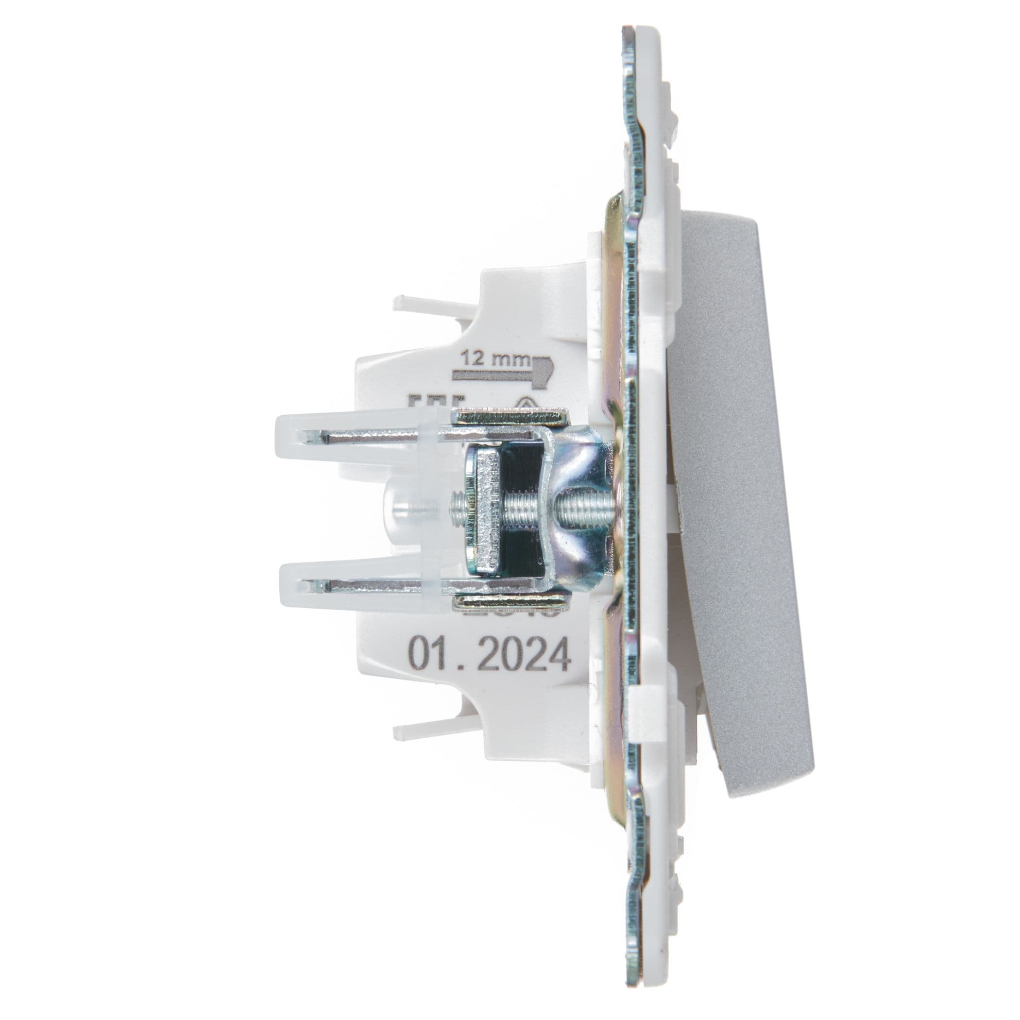IEK SKANDY Серебряный Выключатель 1-клавишный 10А SK-V01S — миниатюра 4