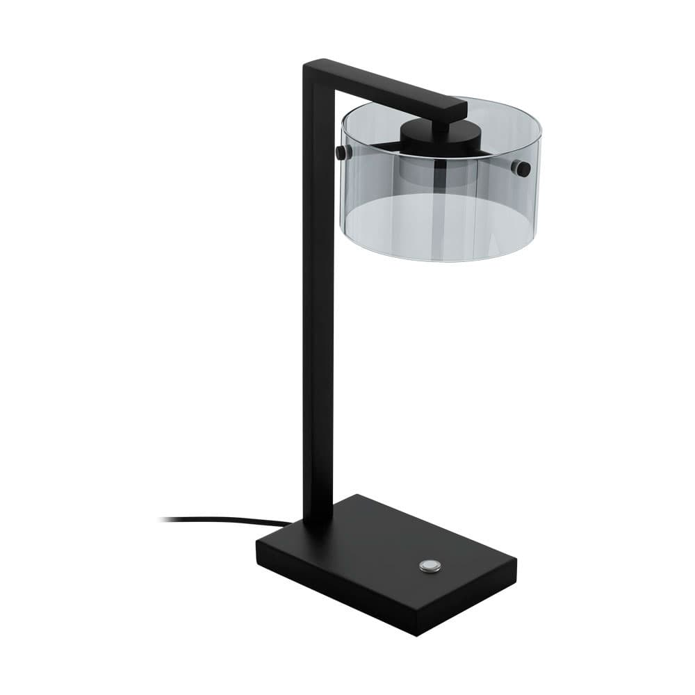 Eglo COPILLOS Лампа светодная настольная сенсорная димм, 1х7,2W(LED), H420, осн.150х200, 570lm, сталь, черный/стекло с напыл., черный-прозрачный 39877