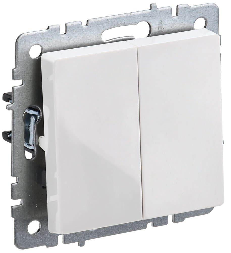 IEK BRITE BASE Белый Выключ. 2-кл 10А ВС10-2-0-БрБ