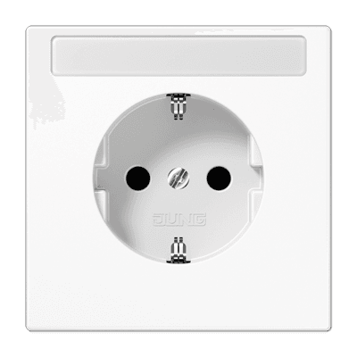 JUNG Штепсельная розетка SCHUKO 16A, 250V~  с полем для надписи, белый LS1521NAWW