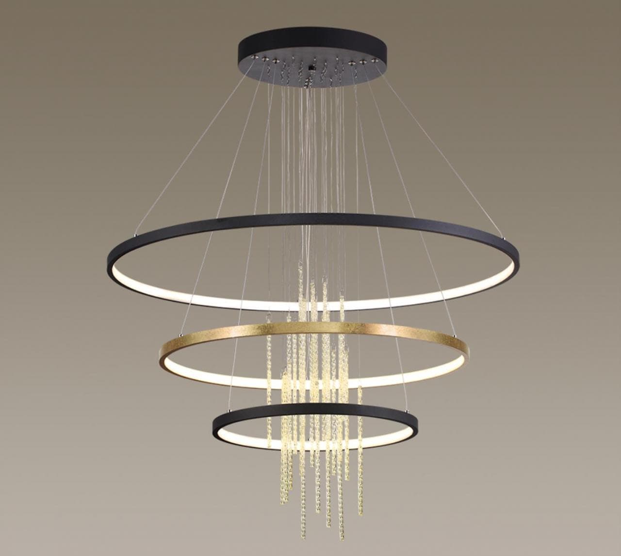 Odeon Light 3901/99L ODL20 23 золотистый/стекло/металл Подвесной светильник LED 4000K 113W 220V MONICA — миниатюра 5