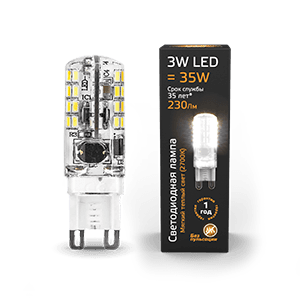 Gauss Лампа G9 AC150-265V 3W 230lm 2700K силикон LED 107709103