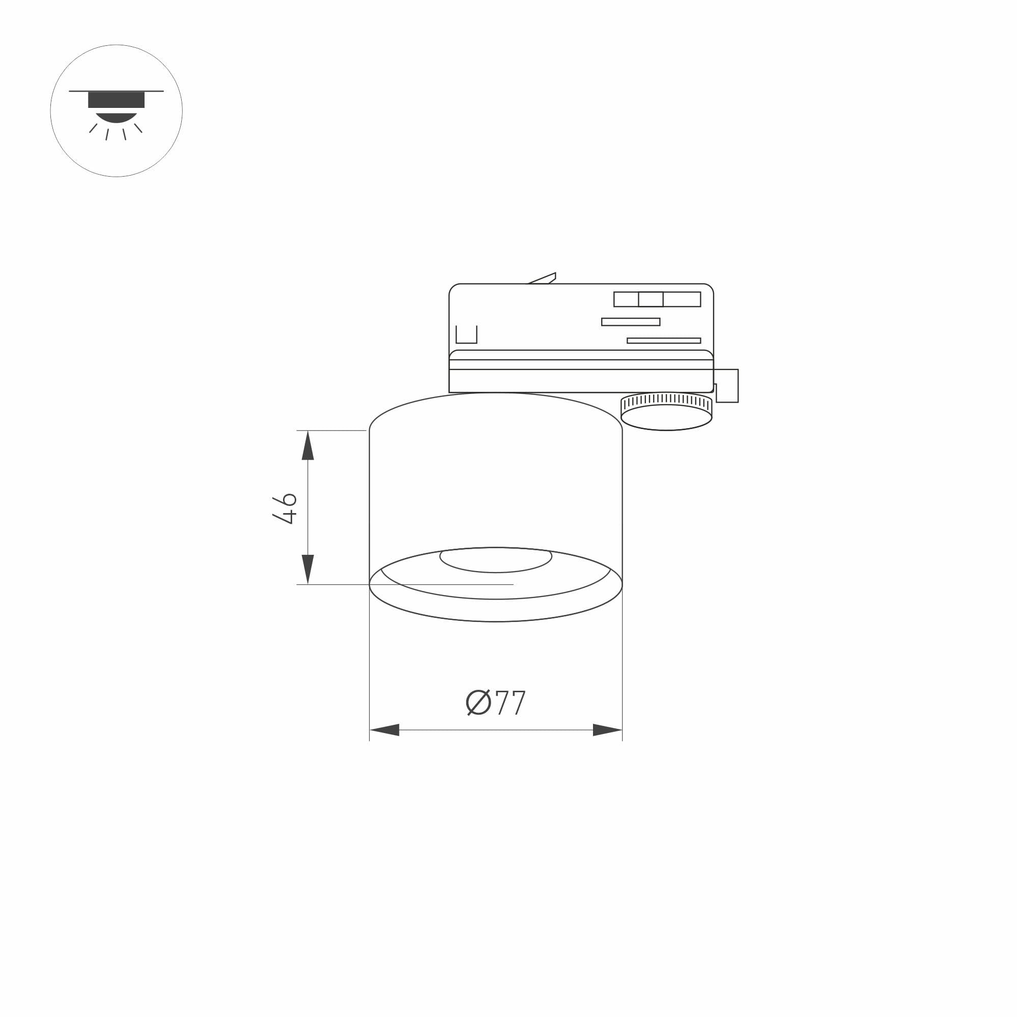 Arlight Корпус PLURIO-BASE-TRACK-4TR-R77 (BK, 1-2, 200mA) (IP20 Металл, 3 года) 031711(1) — миниатюра 2