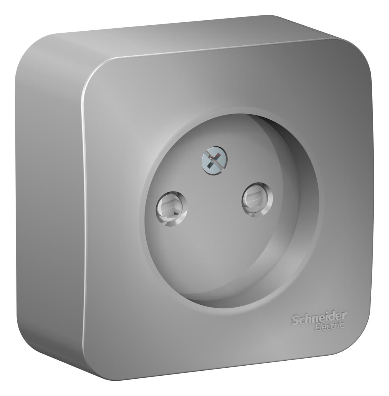 Systeme Electric Blanca наруж Алюминий Розетка б/з со шторками 16А, 250В, изолир. пластина — миниатюра 2