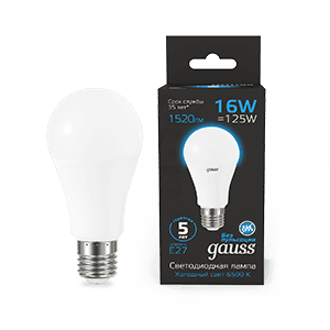 Gauss Лампа A60 16W 1520lm 6500K E27 LED 102502316 — миниатюра 1